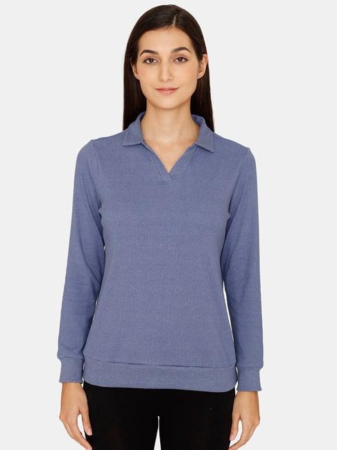 zivame blue relaxed fit top