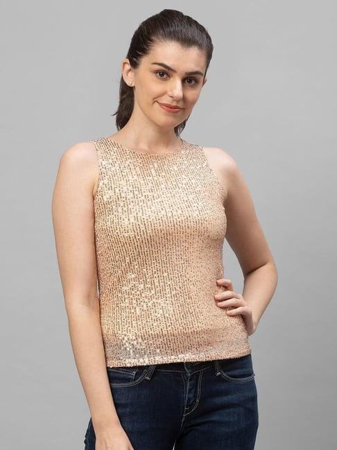 globus golden embellished top