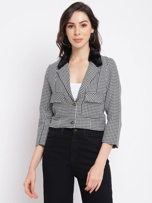 latin quarters black chequered jacket