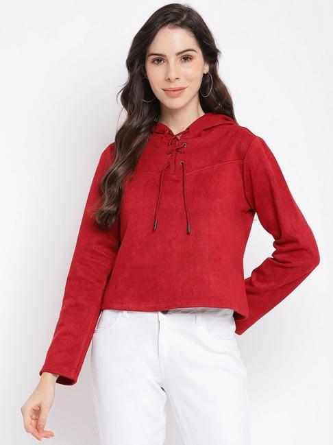 latin quarters maroon regular fit sweater