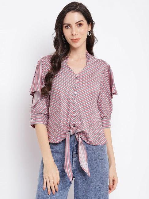 latin quarters red striped top