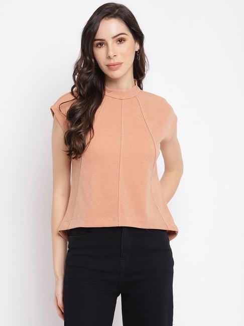 latin quarters beige high neck top