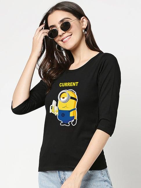 bewakoof black printed t-shirt