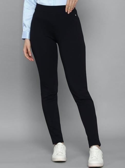 allen solly black mid rise pants