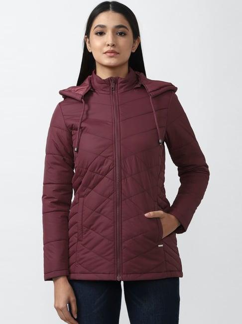 van heusen maroon padded jacket