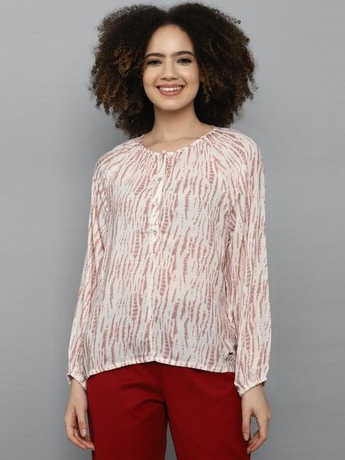 allen solly pink printed top