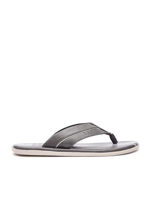 u.s. polo assn. men's codette 2.0 grey flip flops