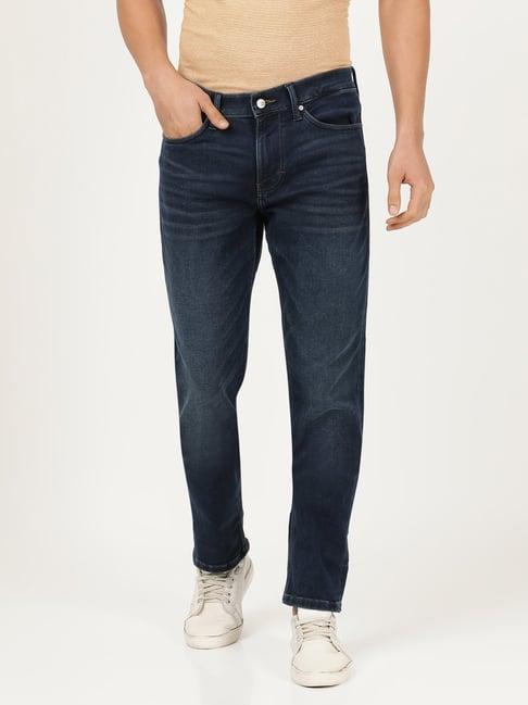 lee navy comfort fit jeans