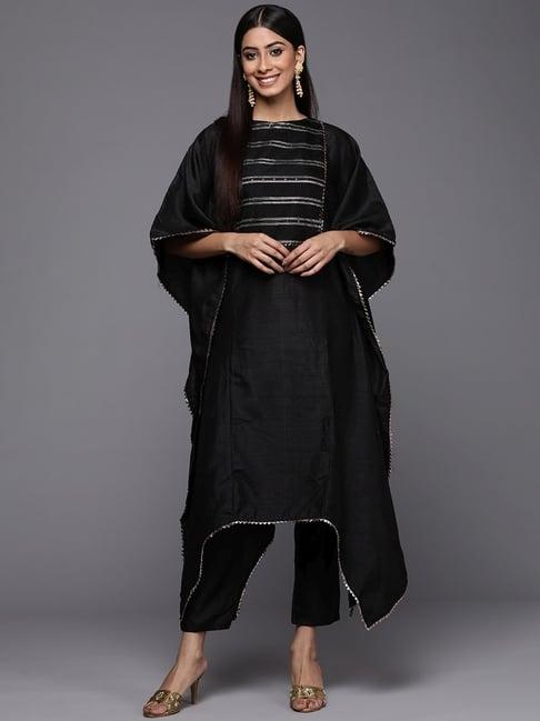 indo era black kurta pant set