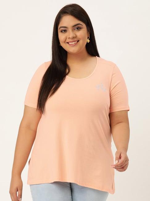 therebelinme light peach cotton t-shirt