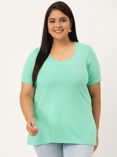 therebelinme sea green cotton t-shirt