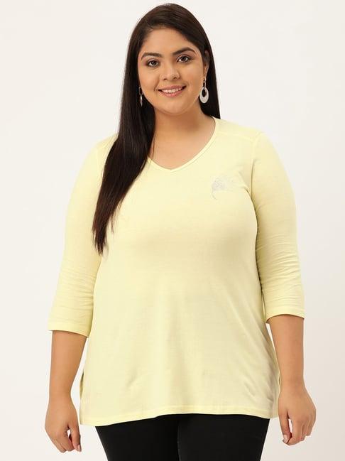 therebelinme pale yellow cotton t-shirt