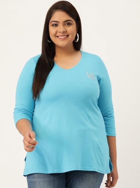 therebelinme turquoise cotton t-shirt