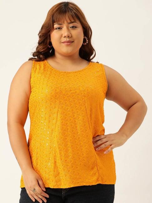 therebelinme mustard embellished top