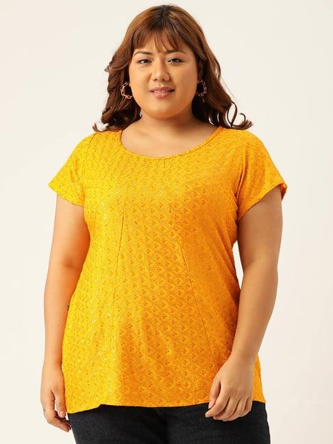 therebelinme mustard embellished top