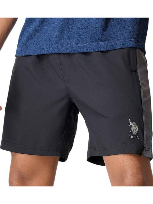 u.s. polo assn. black regular fit striped shorts