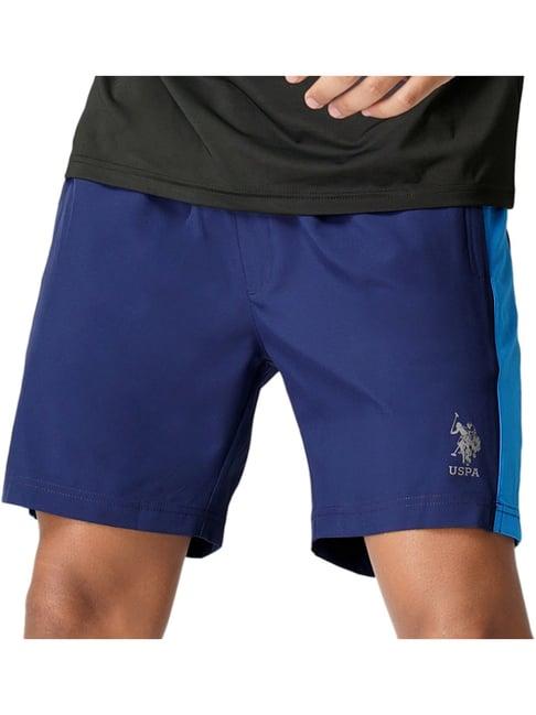 u.s. polo assn. blue regular fit striped shorts