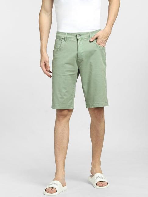 jack & jones light green regular fit denim shorts