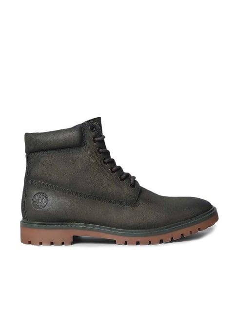 jack & jones men's olive derby boots