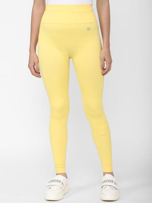 forever 21 yellow regular fit tights