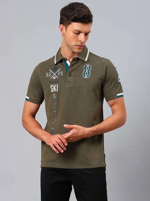 beverly hills polo club green polo t-shirt