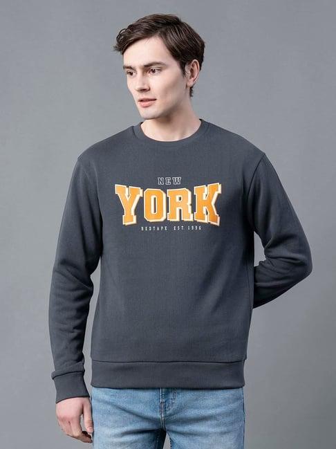 red tape dark grey full sleeves round neck sweatshirt