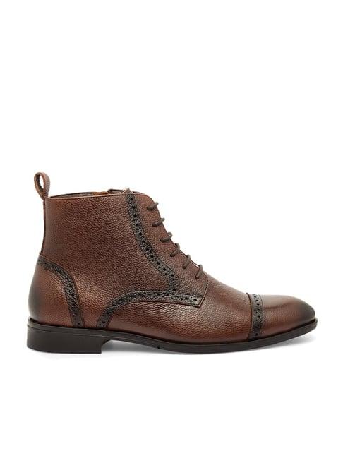 teakwood leathers men's brown derby boots