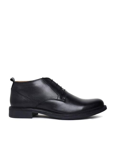 teakwood leathers men's black derby shoes