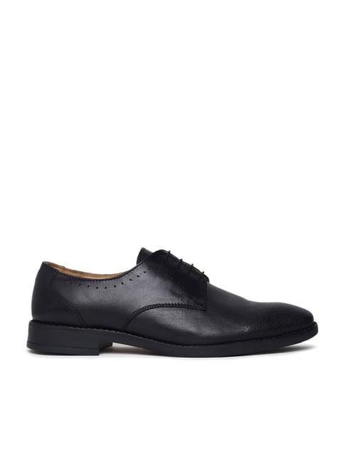 teakwood leathers men's black derby shoes