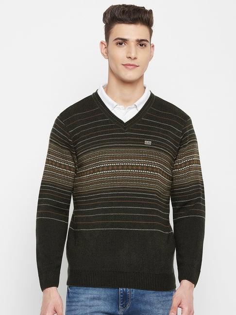 duke black & olive stripes sweater