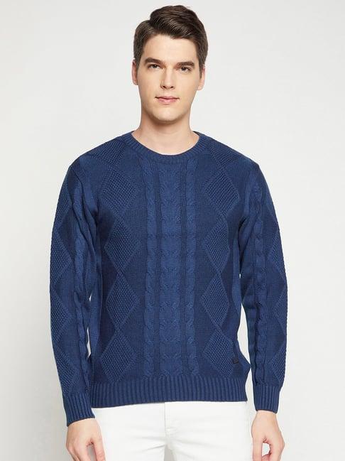 duke navy self design sweater