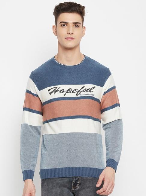 duke blue & rust stripes sweater