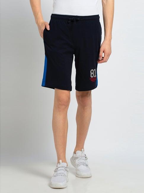 van heusen athleisure regular fit smart tech easy stain release solid knit shorts - navy