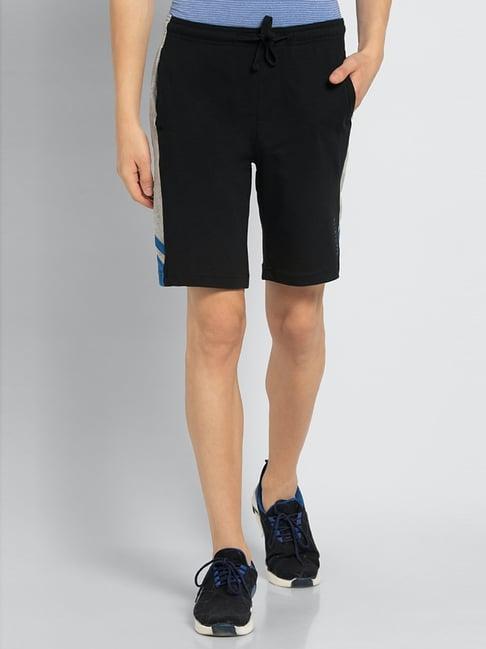 van heusen athleisure regular fit smart tech easy stain release solid knit shorts - black