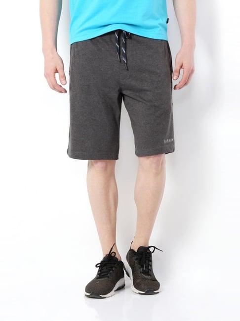 van heusen athleisure regular fit smart tech easy stain release knit shorts - charcoal melange