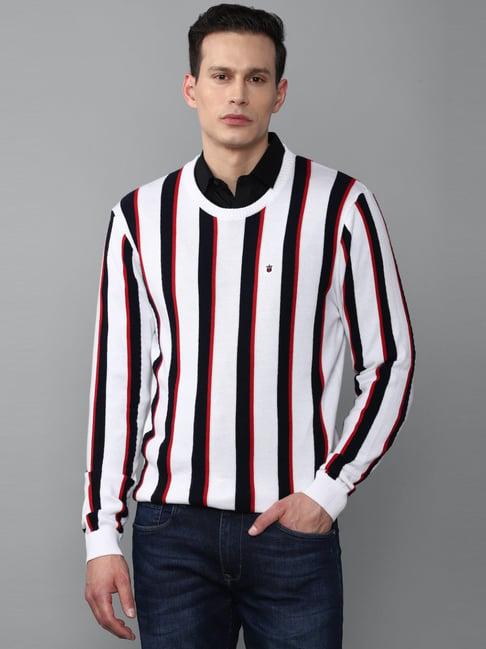 louis philippe sport multi cotton regular fit striped sweater