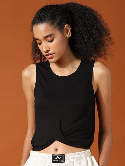 only black round neck tank top