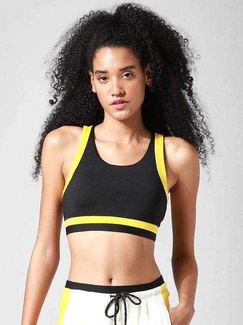 only black scoop neck sports bra