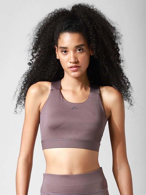 only dusty purple u neck sports bra