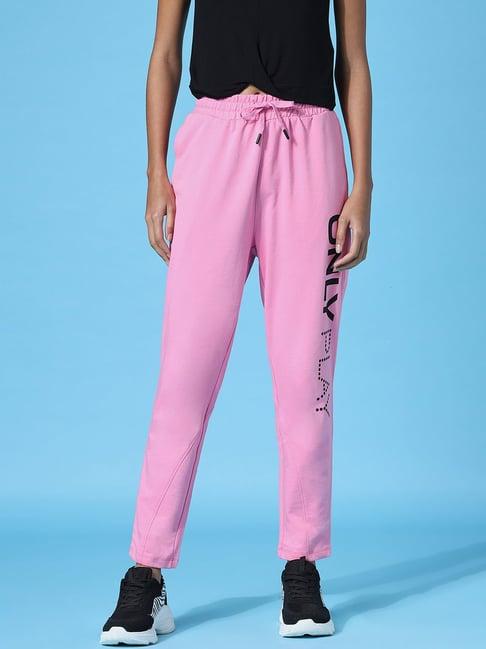 only pink printed sweat pants