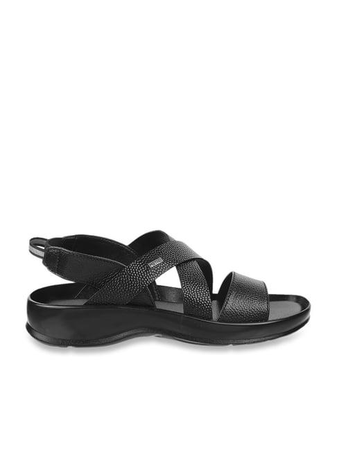 metro men's black cross strap sandals