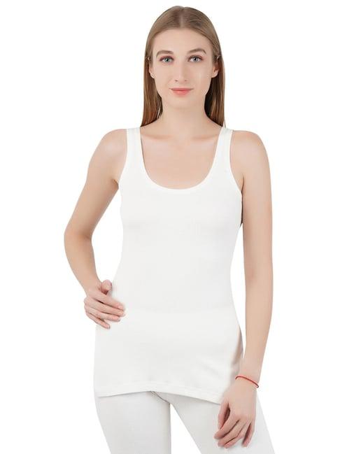 bodycare white cotton thermal tank top