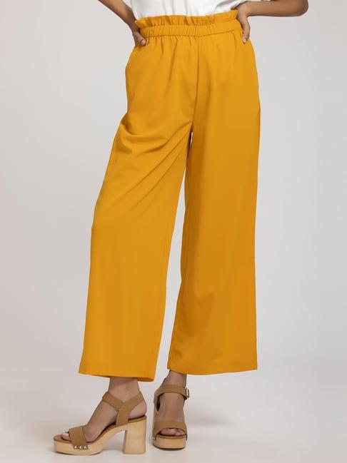 shaye yellow mid rise pants