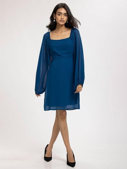 shaye blue a-line dress