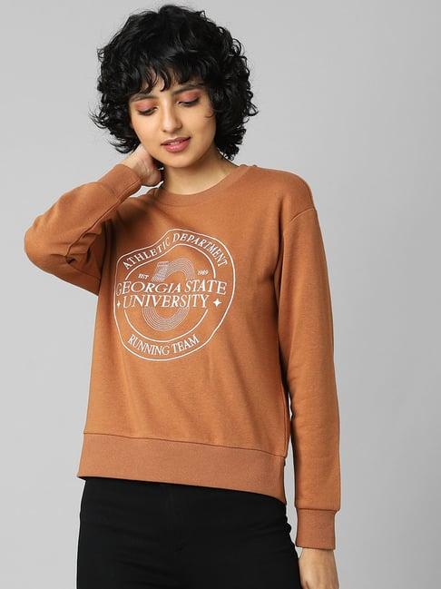 only brown graphic print sweatshirt