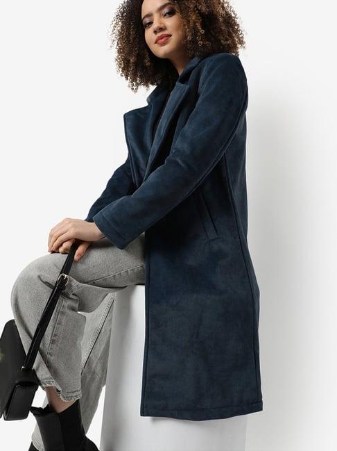 campus sutra blue longline coat