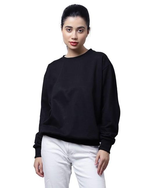 vimal jonney black fleece regular fit sweatshirt