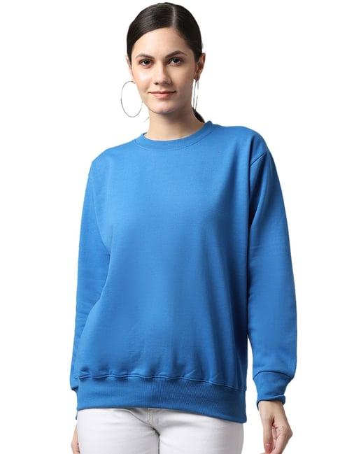 vimal jonney blue fleece regular fit sweatshirt