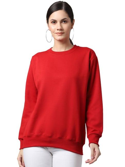 vimal jonney maroon fleece regular fit sweatshirt