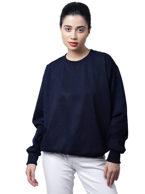 vimal jonney navy fleece regular fit sweatshirt